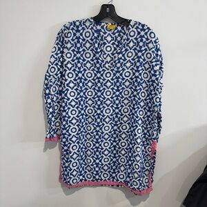 Roberta Roller Rabbit Tunic Large blue white